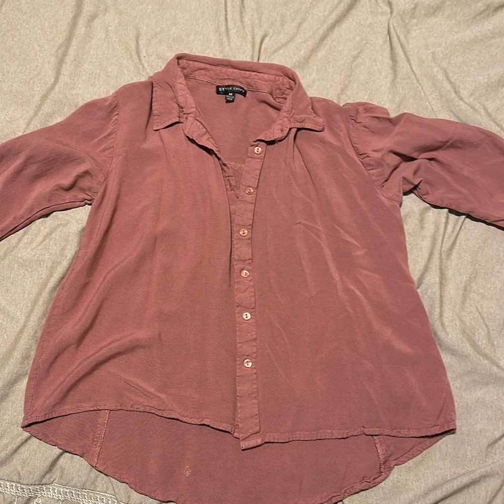Blush Pink Button Up